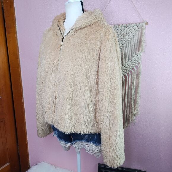 Alpine Studio Tan Faux Fur Jacket XL - Picture 1 of 6
